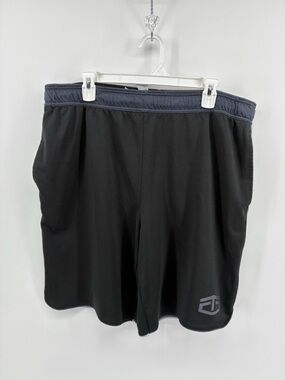 Tapout Men's Black Athletic Shorts with Elastic Waistband